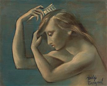 PHILIP EVERGOOD Young Woman in Profile, Brushing her Hair.